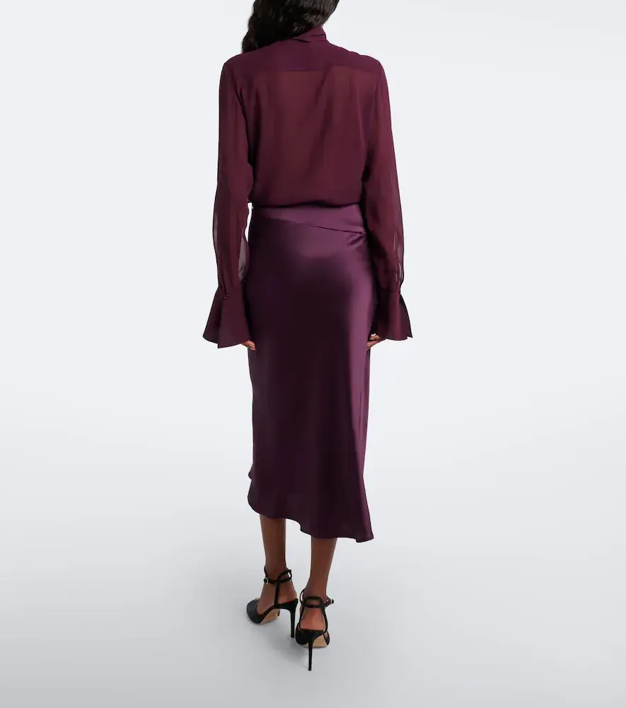 Nina Ricci Silk-blend midi skirt | Thumbnail 2 Nina Ricci Silk-blend midi skirt | Thumbnail 2