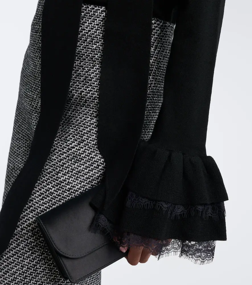 Nina Ricci Lace-trimmed wool-blend top | Thumbnail 4 Nina Ricci Lace-trimmed wool-blend top | Thumbnail 4