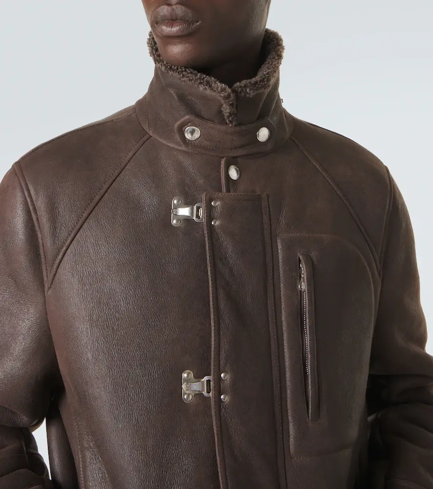 Brunello Cucinelli Shearling-lined leather jacket | Thumbnail 3