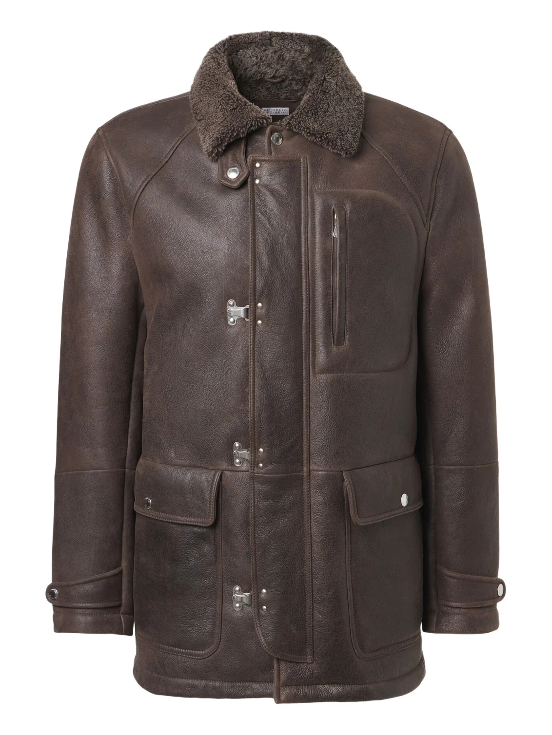 Shearling-lined leather jacket