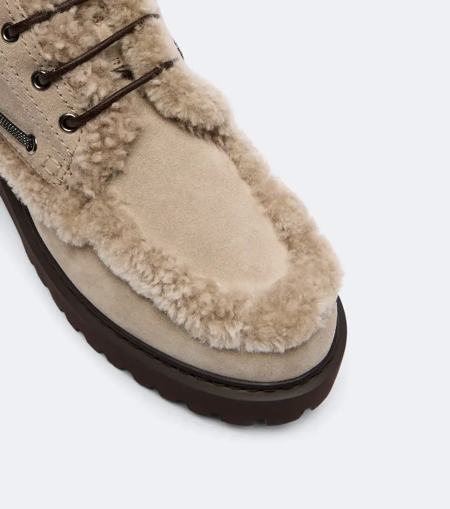 Brunello Cucinelli Monili shearing-lined suede lace-up boots | Thumbnail 3 Brunello Cucinelli Monili shearing-lined suede lace-up boots | Thumbnail 3
