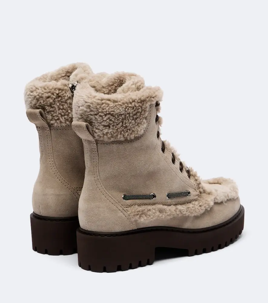 Brunello Cucinelli Monili shearing-lined suede lace-up boots | Thumbnail 4 Brunello Cucinelli Monili shearing-lined suede lace-up boots | Thumbnail 4