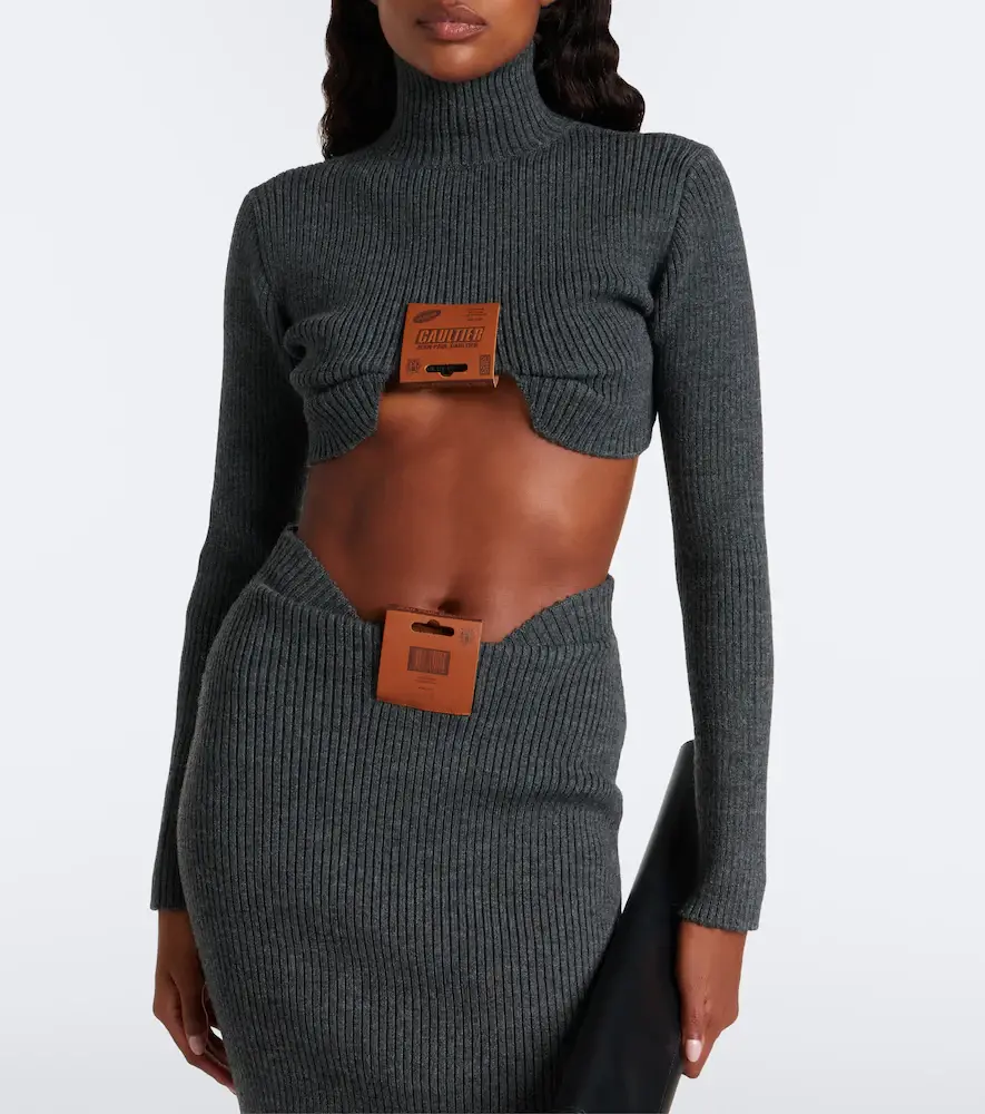 Jean Paul Gaultier Cropped wool-blend turtleneck sweater | Thumbnail 2