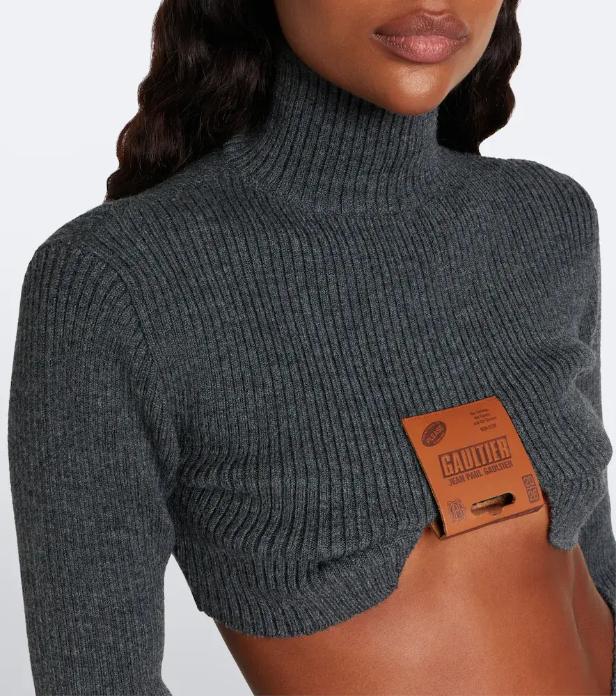 Jean Paul Gaultier Cropped wool-blend turtleneck sweater | Thumbnail 3