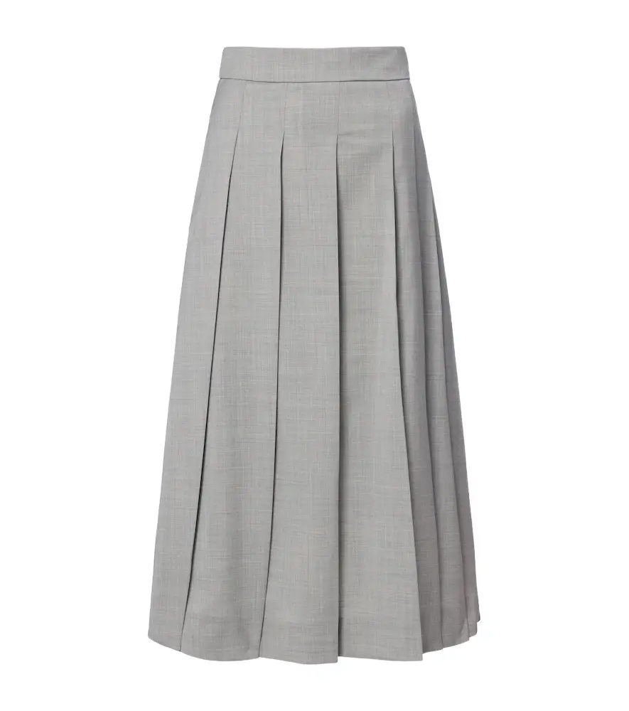 'S Max Mara Pleated virgin wool maxi skirt 'S Max Mara Pleated virgin wool maxi skirt