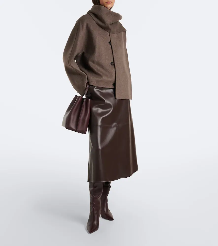 'S Max Mara 'S Max Mara Paneled coated jersey midi skirt | Thumbnail 3 'S Max Mara 'S Max Mara Paneled coated jersey midi skirt | Thumbnail 3