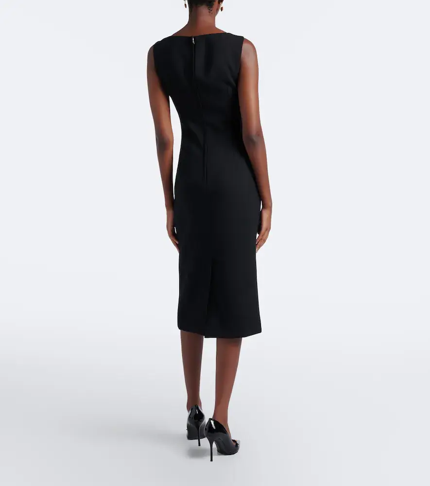 Dolce & Gabbana Virgin wool crêpe midi dress | Thumbnail 3 Dolce & Gabbana Virgin wool crêpe midi dress | Thumbnail 3