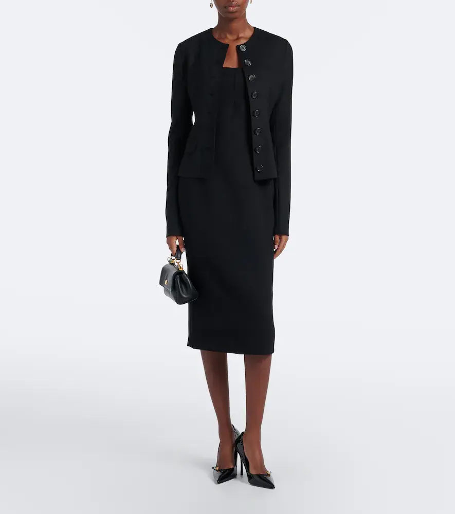 Dolce & Gabbana Virgin wool crêpe midi dress | Thumbnail 5 Dolce & Gabbana Virgin wool crêpe midi dress | Thumbnail 5