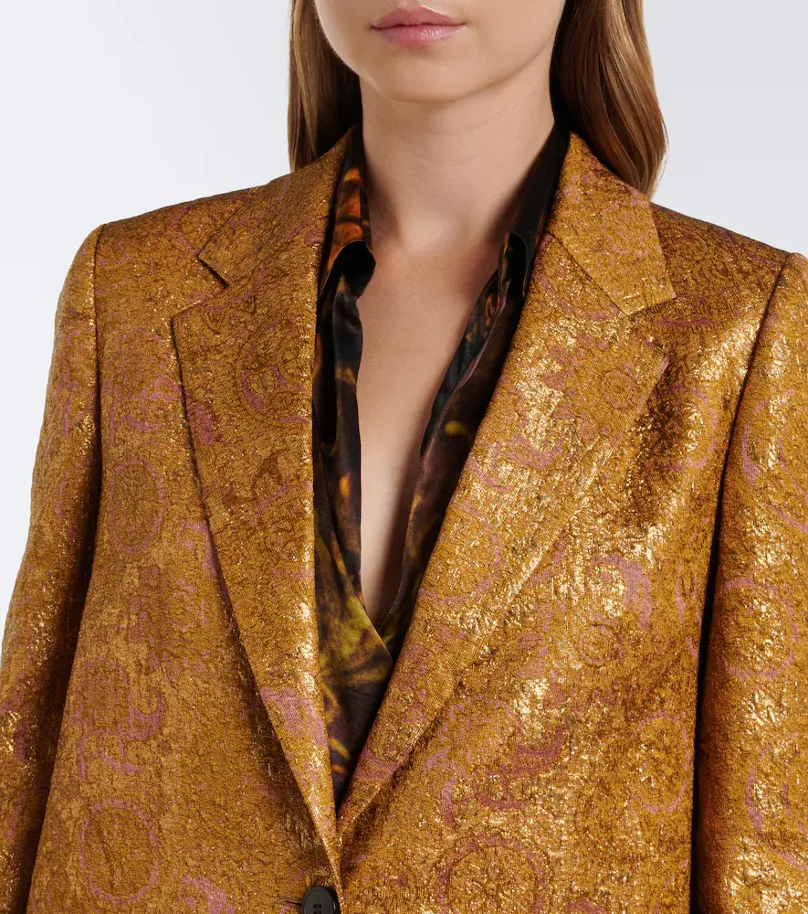 Dries Van Noten Jacquard linen, cotton, and silk-blend coat | Thumbnail 3 Dries Van Noten Jacquard linen, cotton, and silk-blend coat | Thumbnail 3