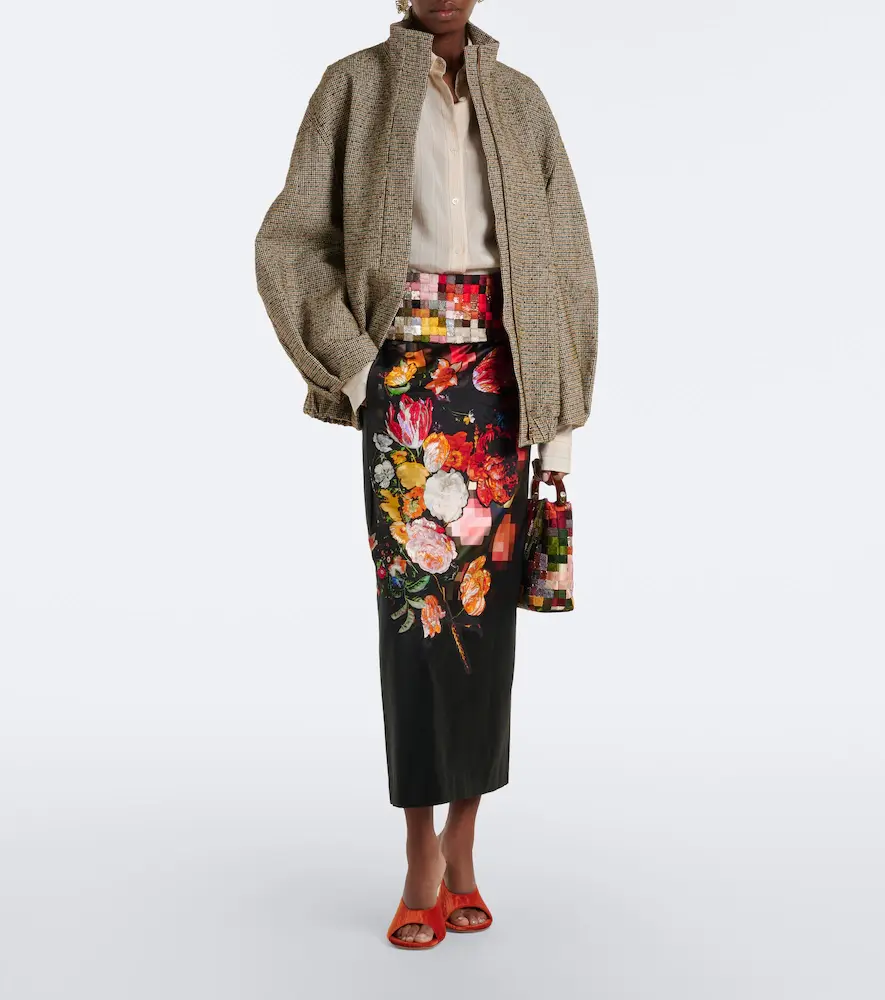 Dries Van Noten Floral cotton and silk midi skirt | Thumbnail 2 Dries Van Noten Floral cotton and silk midi skirt | Thumbnail 2