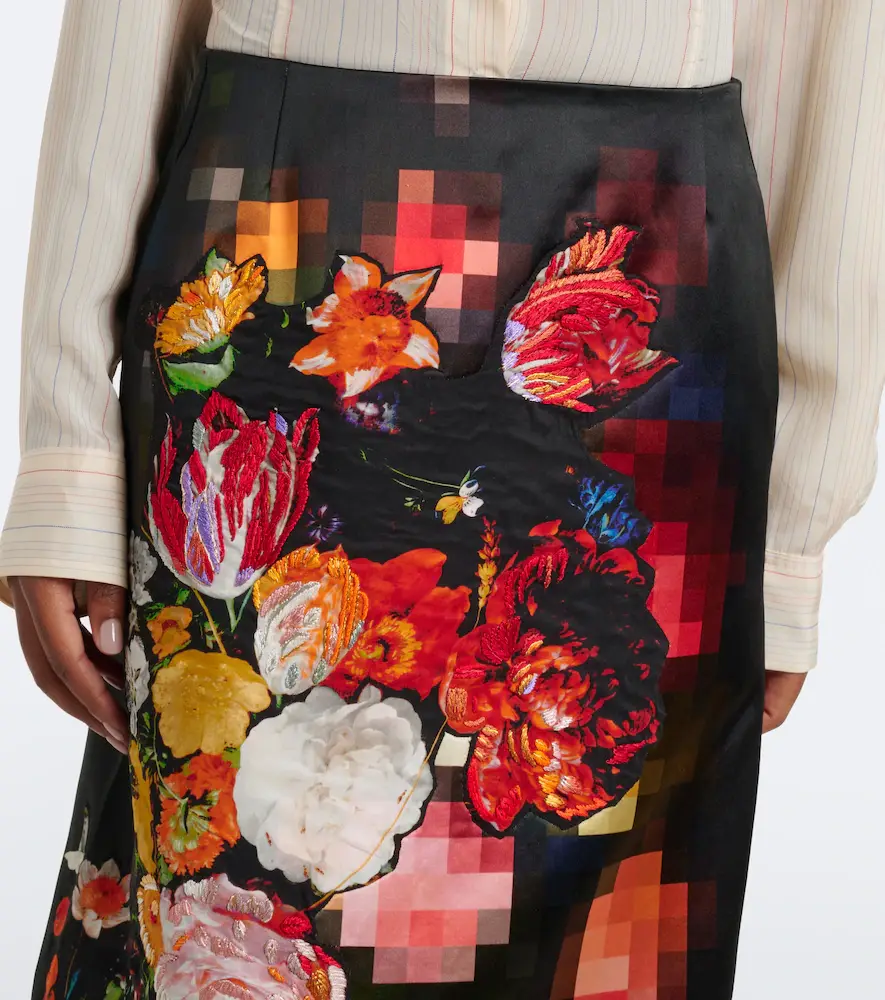 Dries Van Noten Floral cotton and silk midi skirt | Thumbnail 4 Dries Van Noten Floral cotton and silk midi skirt | Thumbnail 4