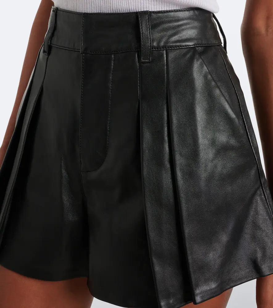 Frame Pleated leather shorts | Thumbnail 3 Frame Pleated leather shorts | Thumbnail 3