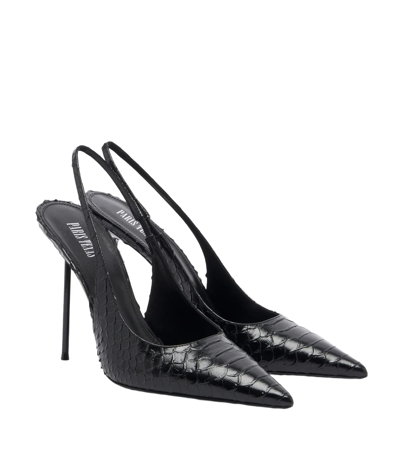 Paris Texas Lydia croc-effect leather slingback pumps