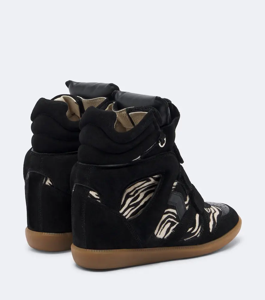 Isabel Marant Bekett calf hair and suede wedge sneakers | Thumbnail 3