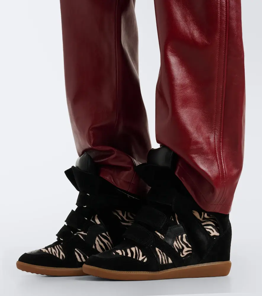Isabel Marant Bekett calf hair and suede wedge sneakers | Thumbnail 5