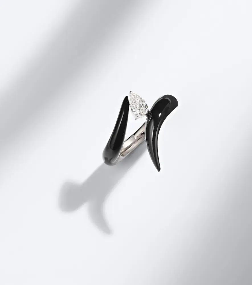 Nikos Koulis Oui 18kt white gold and enamel ring with diamonds | Thumbnail 5 Nikos Koulis Oui 18kt white gold and enamel ring with diamonds | Thumbnail 5