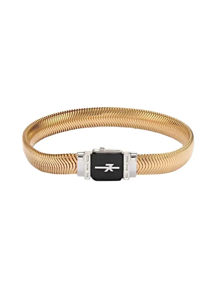 Feelings 18kt gold and enamel bangle bracelet with diamonds