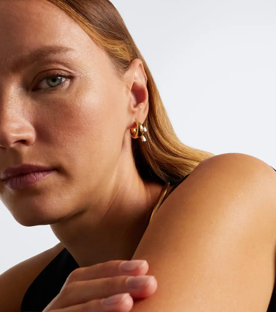 Nikos Koulis Me 18kt gold earrings with diamonds | Thumbnail 2
