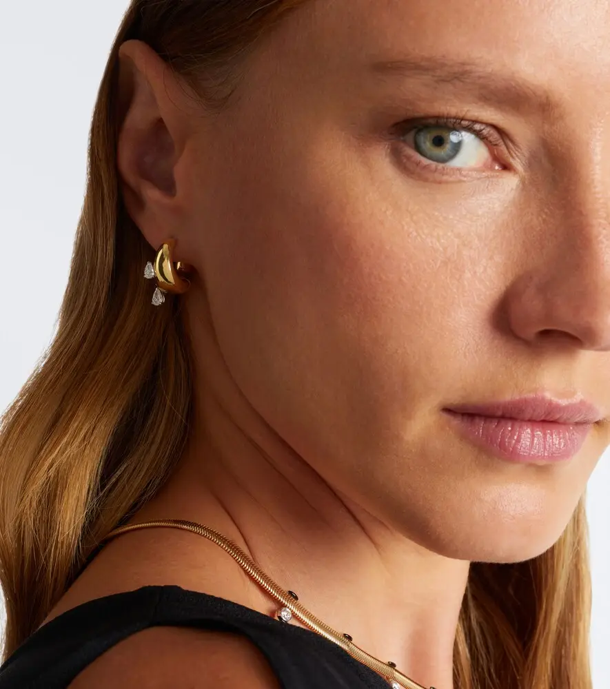Nikos Koulis Me 18kt gold earrings with diamonds | Thumbnail 3