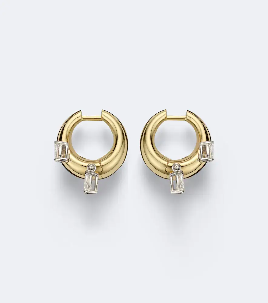 Nikos Koulis Me 18kt gold earrings with diamonds | Thumbnail 4