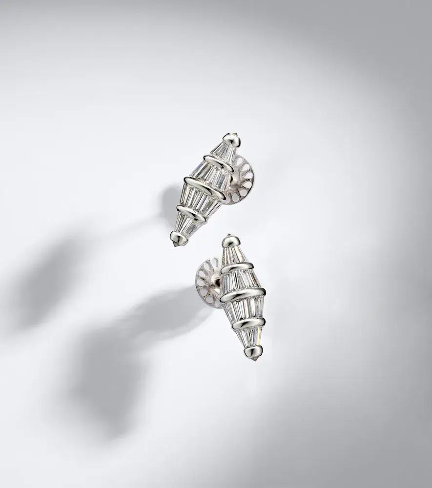 Nikos Koulis Spectrum Large 18kt white gold earrings with diamonds | Thumbnail 5 Nikos Koulis Spectrum Large 18kt white gold earrings with diamonds | Thumbnail 5