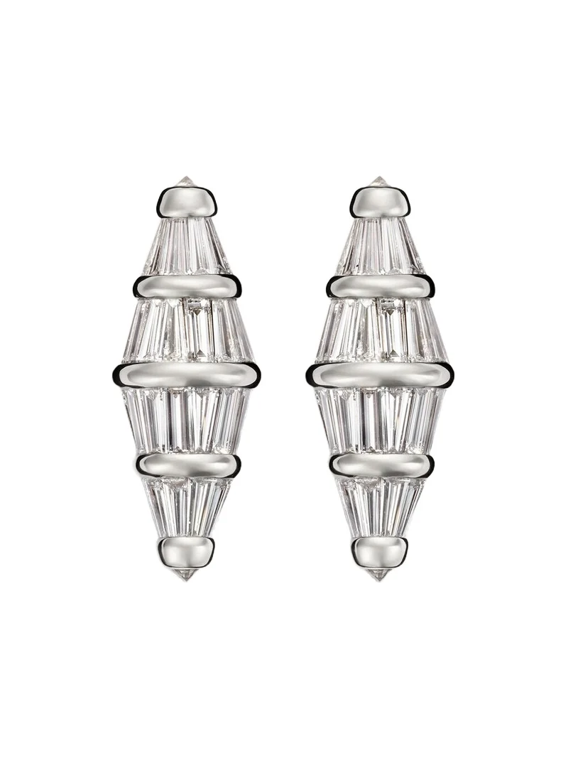 Spectrum Large 18kt white gold earrings with diamonds