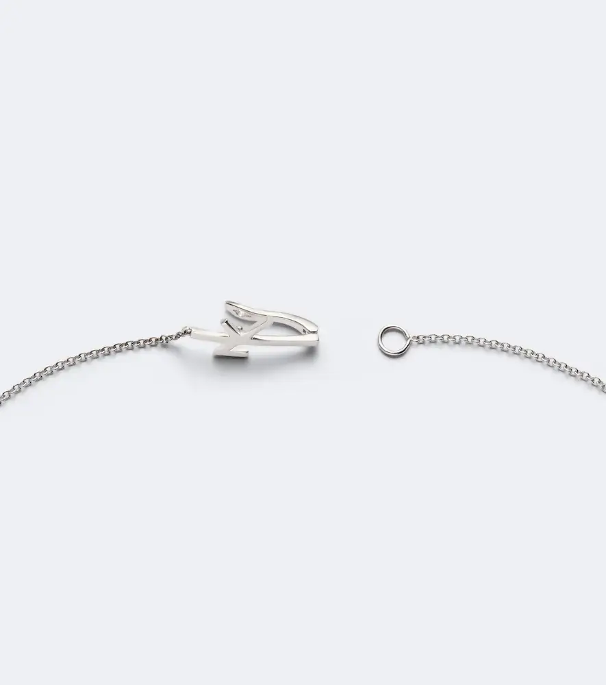 Nikos Koulis Oui 18kt white gold and enamel pendant necklace with emerald and diamonds | Thumbnail 3 Nikos Koulis Oui 18kt white gold and enamel pendant necklace with emerald and diamonds | Thumbnail 3