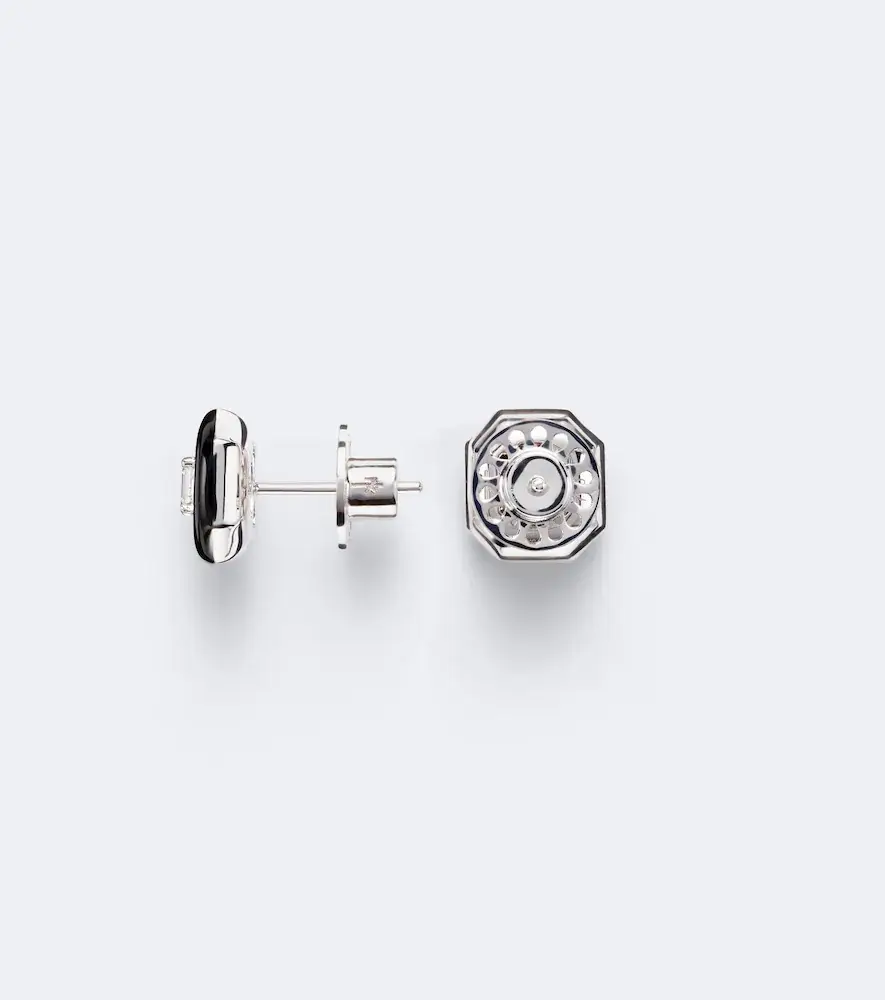 Nikos Koulis Oui 18kt white gold and enamel earrings with diamonds | Thumbnail 2 Nikos Koulis Oui 18kt white gold and enamel earrings with diamonds | Thumbnail 2