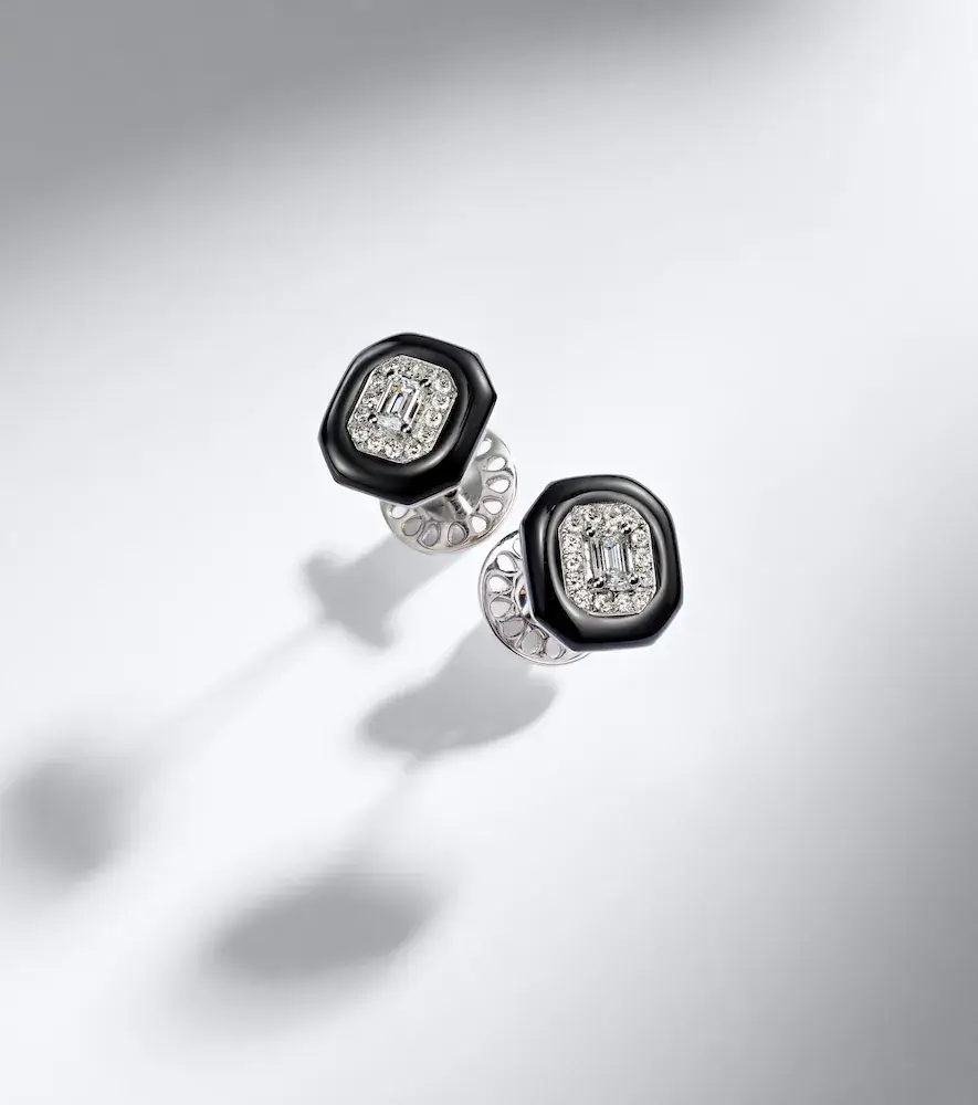 Nikos Koulis Oui 18kt white gold and enamel earrings with diamonds | Thumbnail 5 Nikos Koulis Oui 18kt white gold and enamel earrings with diamonds | Thumbnail 5