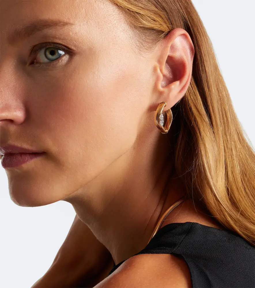 Nikos Koulis Feelings 18kt gold hoop earrings with diamonds | Thumbnail 3 Nikos Koulis Feelings 18kt gold hoop earrings with diamonds | Thumbnail 3