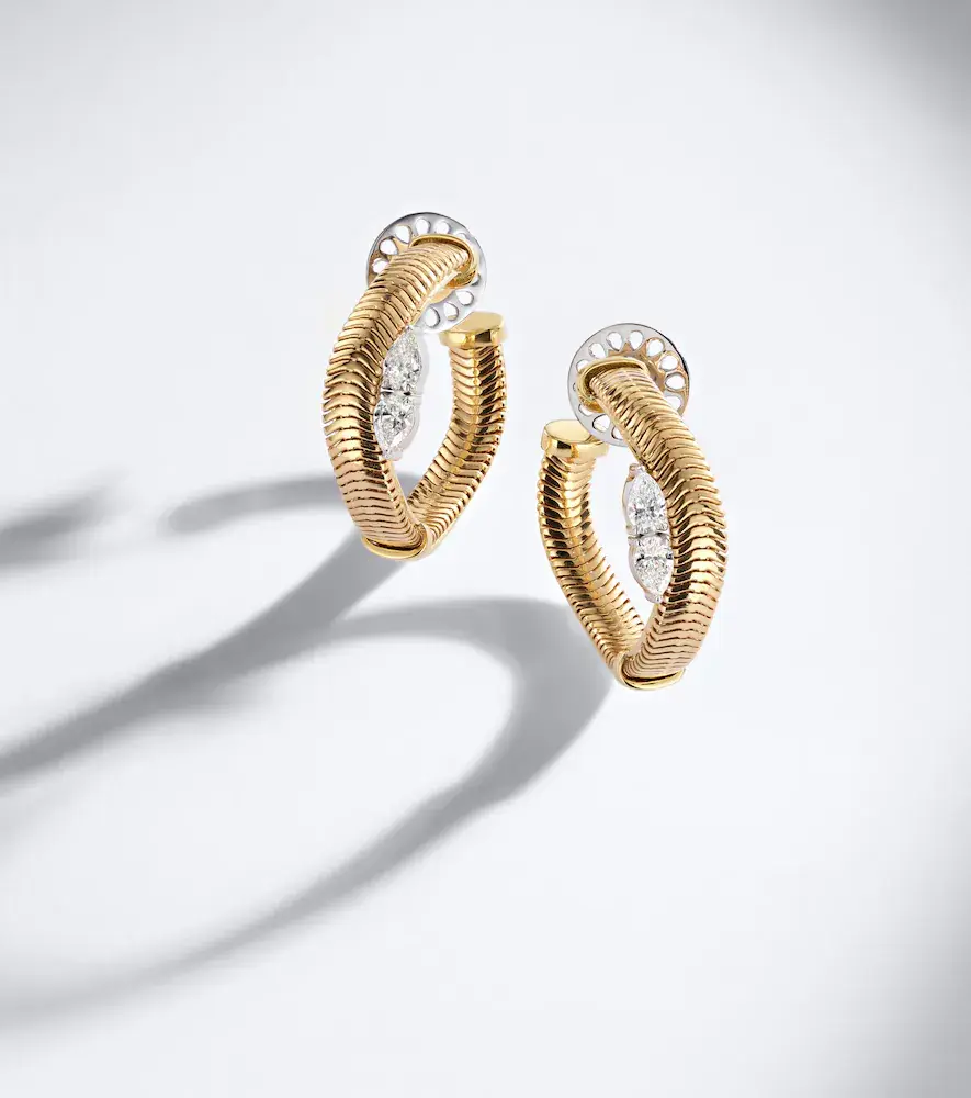 Nikos Koulis Feelings 18kt gold hoop earrings with diamonds | Thumbnail 5 Nikos Koulis Feelings 18kt gold hoop earrings with diamonds | Thumbnail 5