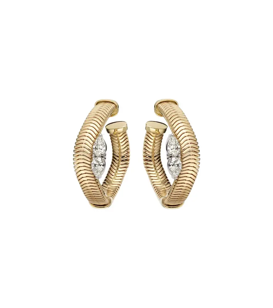 Nikos Koulis Feelings 18kt gold hoop earrings with diamonds