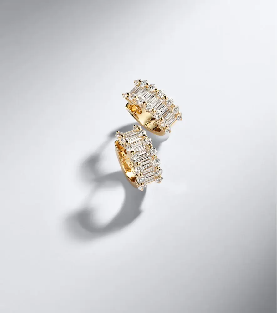 Bucherer Fine Jewellery Baguette Love 18kt gold hoop earrings with diamonds | Thumbnail 5 Bucherer Fine Jewellery Baguette Love 18kt gold hoop earrings with diamonds | Thumbnail 5