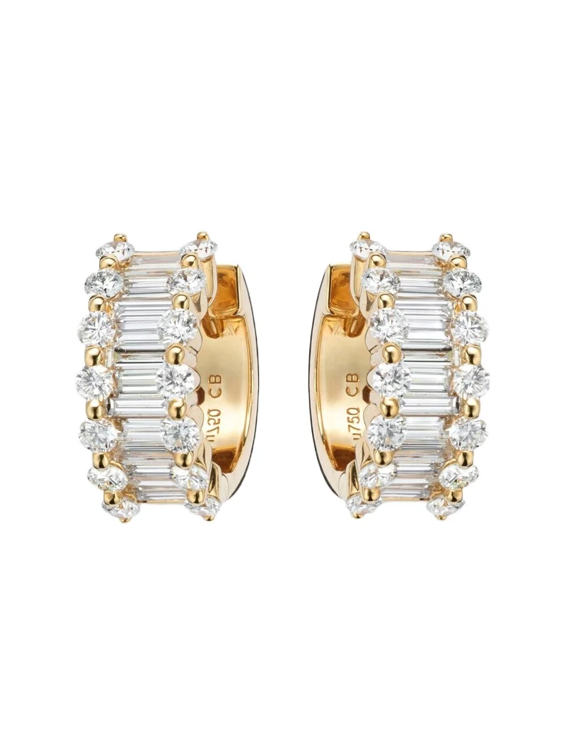 Baguette Love 18kt gold hoop earrings with diamonds Baguette Love 18kt gold hoop earrings with diamonds