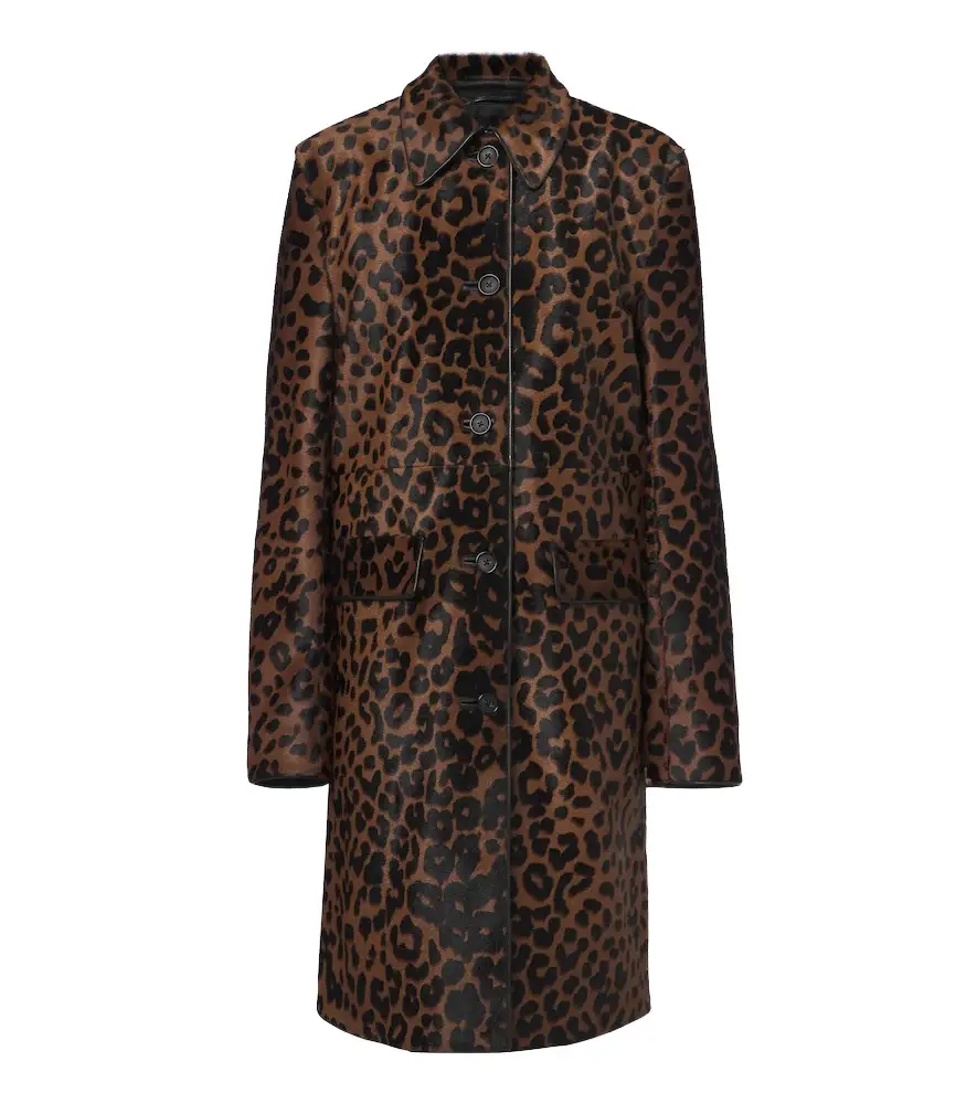 TOTEME Leopard-print calf hair coat