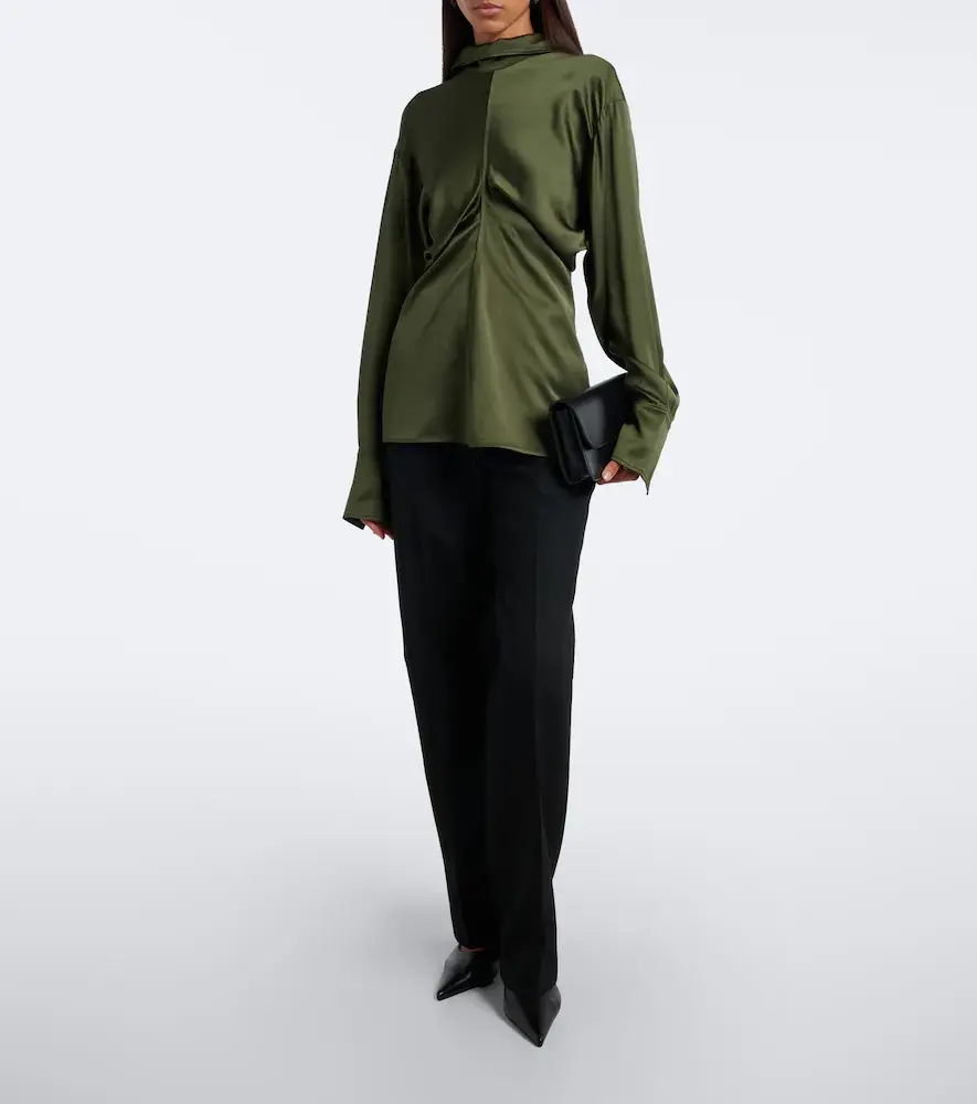 TOTEME Slouch draped crêpe satin blouse | Thumbnail 4 TOTEME Slouch draped crêpe satin blouse | Thumbnail 4