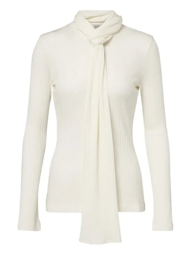 Tie-neck jersey cardigan Tie-neck jersey cardigan