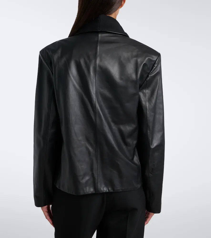 TOTEME Tie-neck leather jacket | Thumbnail 3 TOTEME Tie-neck leather jacket | Thumbnail 3