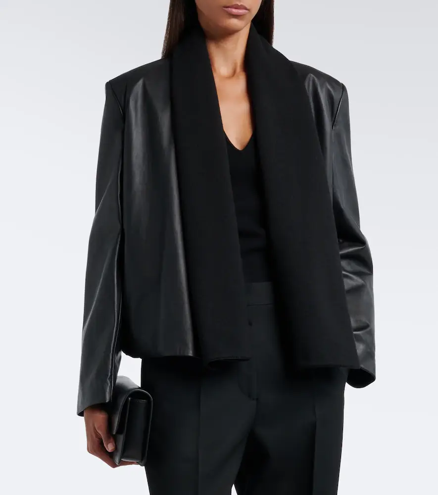 TOTEME Tie-neck leather jacket | Thumbnail 6 TOTEME Tie-neck leather jacket | Thumbnail 6