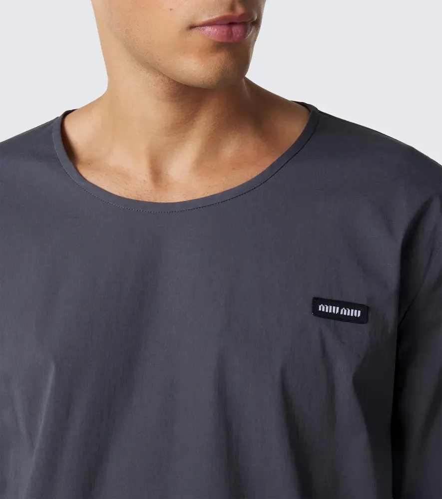 Miu Miu Cotton-blend poplin T-shirt | Thumbnail 2 Miu Miu Cotton-blend poplin T-shirt | Thumbnail 2