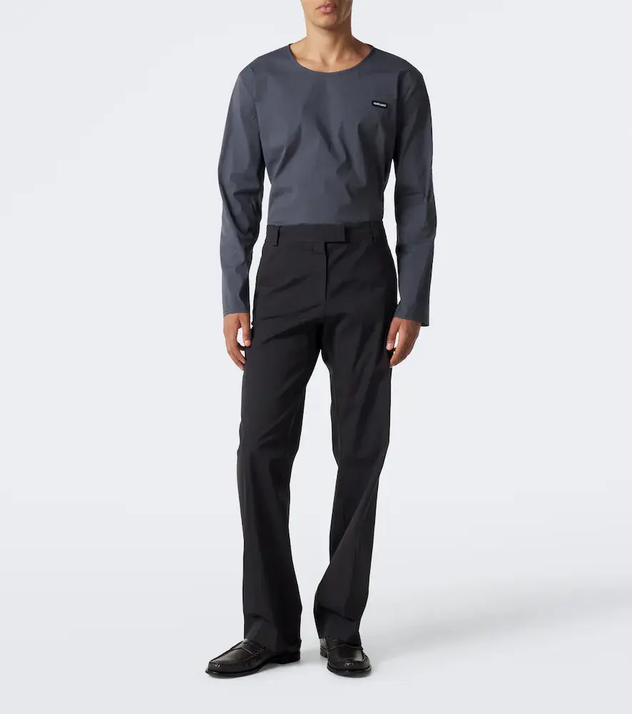 Miu Miu Cotton-blend poplin T-shirt | Thumbnail 3 Miu Miu Cotton-blend poplin T-shirt | Thumbnail 3