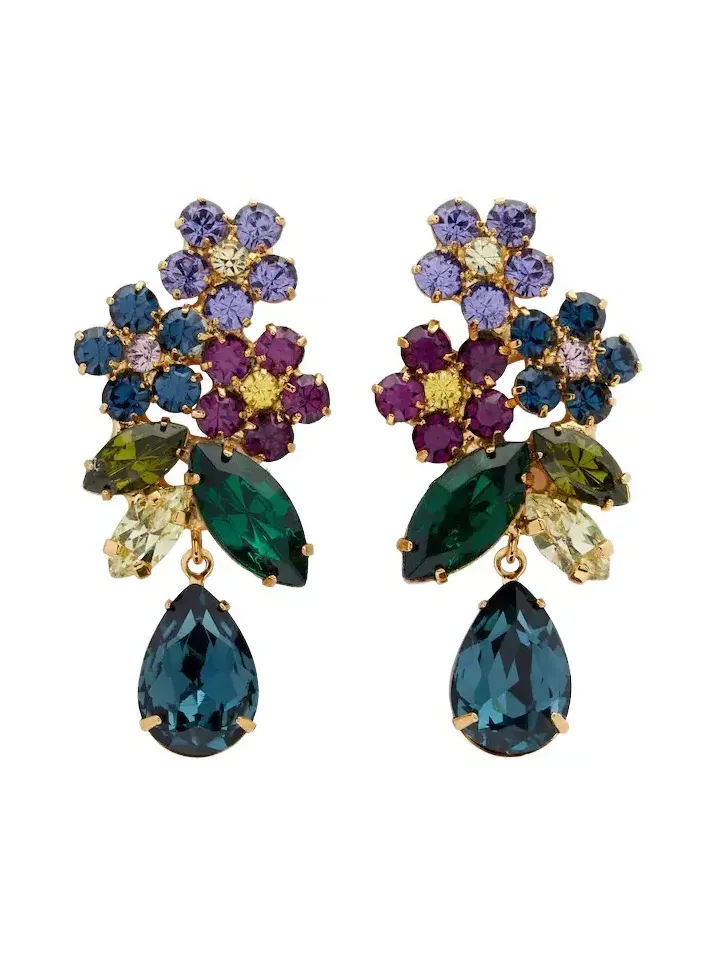 Bouquet embellished drop earrings