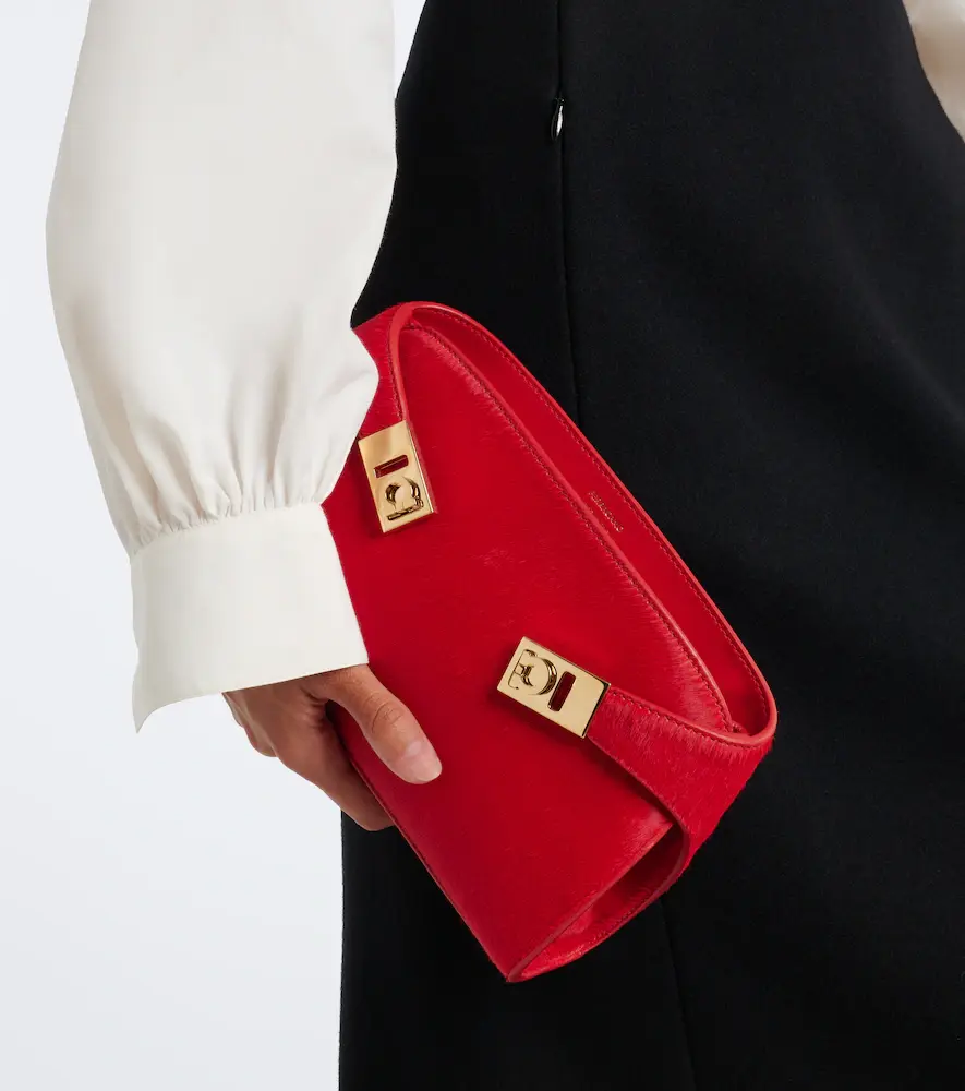Ferragamo Hug Small calf hair clutch | Thumbnail 5 Ferragamo Hug Small calf hair clutch | Thumbnail 5