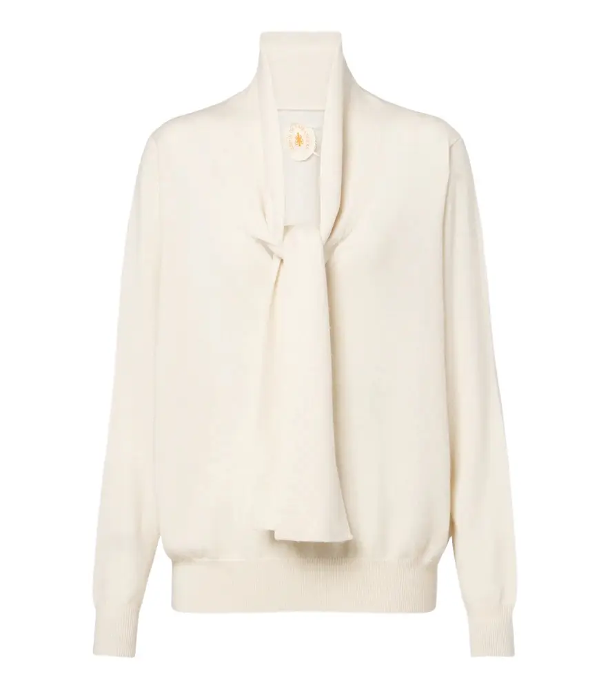Tie-neck wool and cashmere sweater Tie-neck wool and cashmere sweater