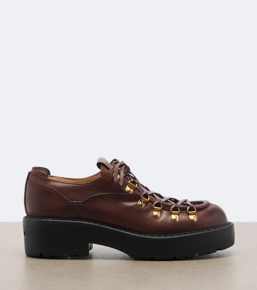 Miu Miu Leather lace-up loafers | Thumbnail 2 Miu Miu Leather lace-up loafers | Thumbnail 2