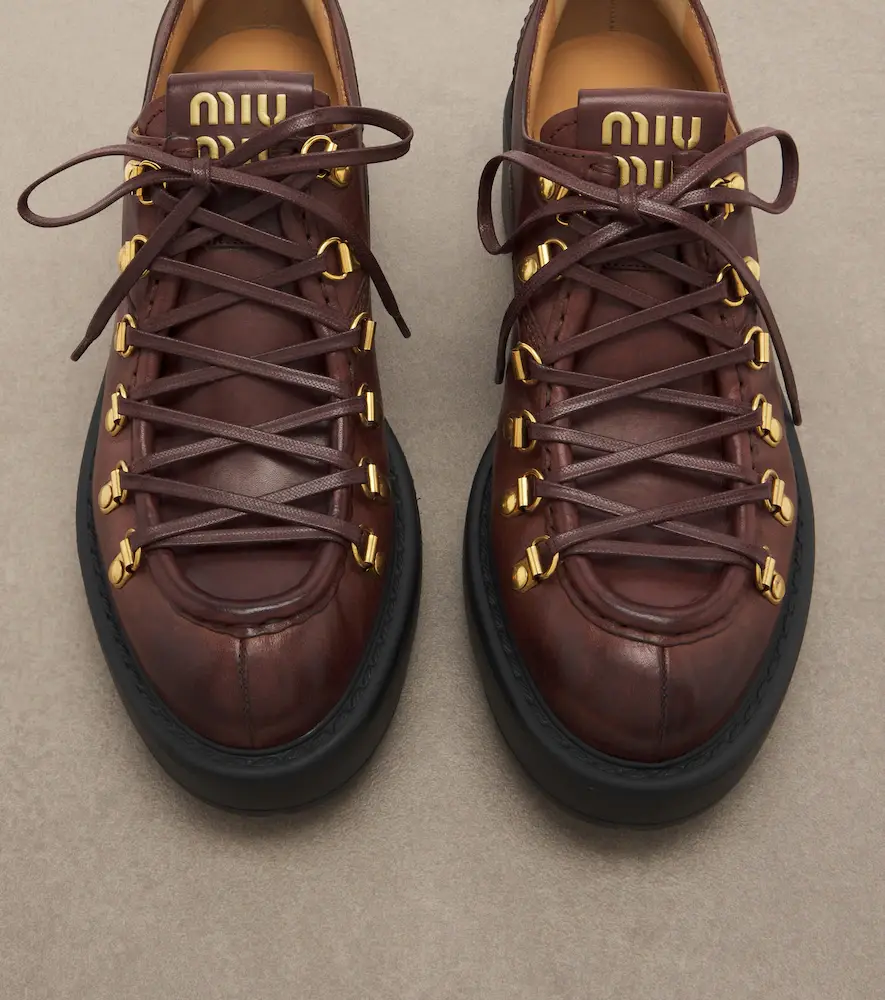 Miu Miu Leather lace-up loafers | Thumbnail 4 Miu Miu Leather lace-up loafers | Thumbnail 4