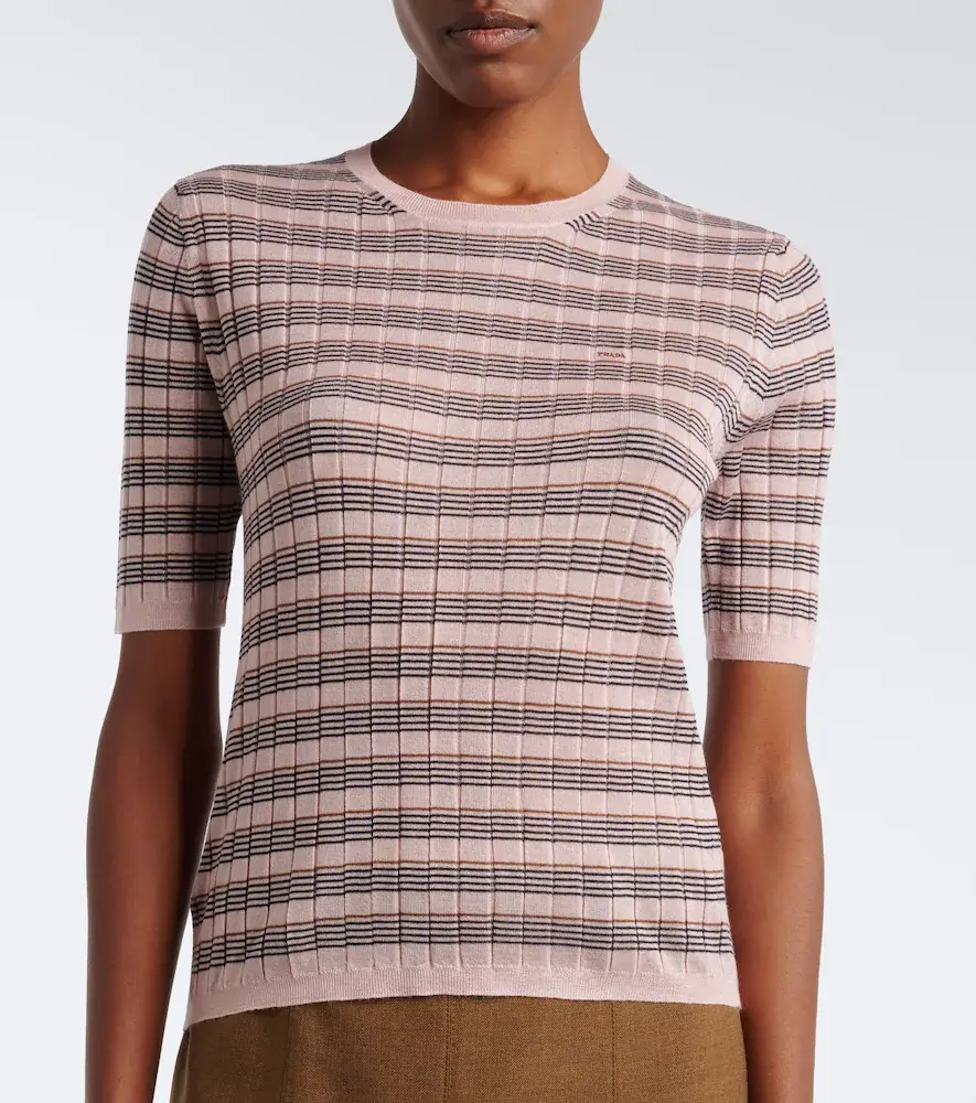 Prada Striped cashmere and silk sweater | Thumbnail 3 Prada Striped cashmere and silk sweater | Thumbnail 3
