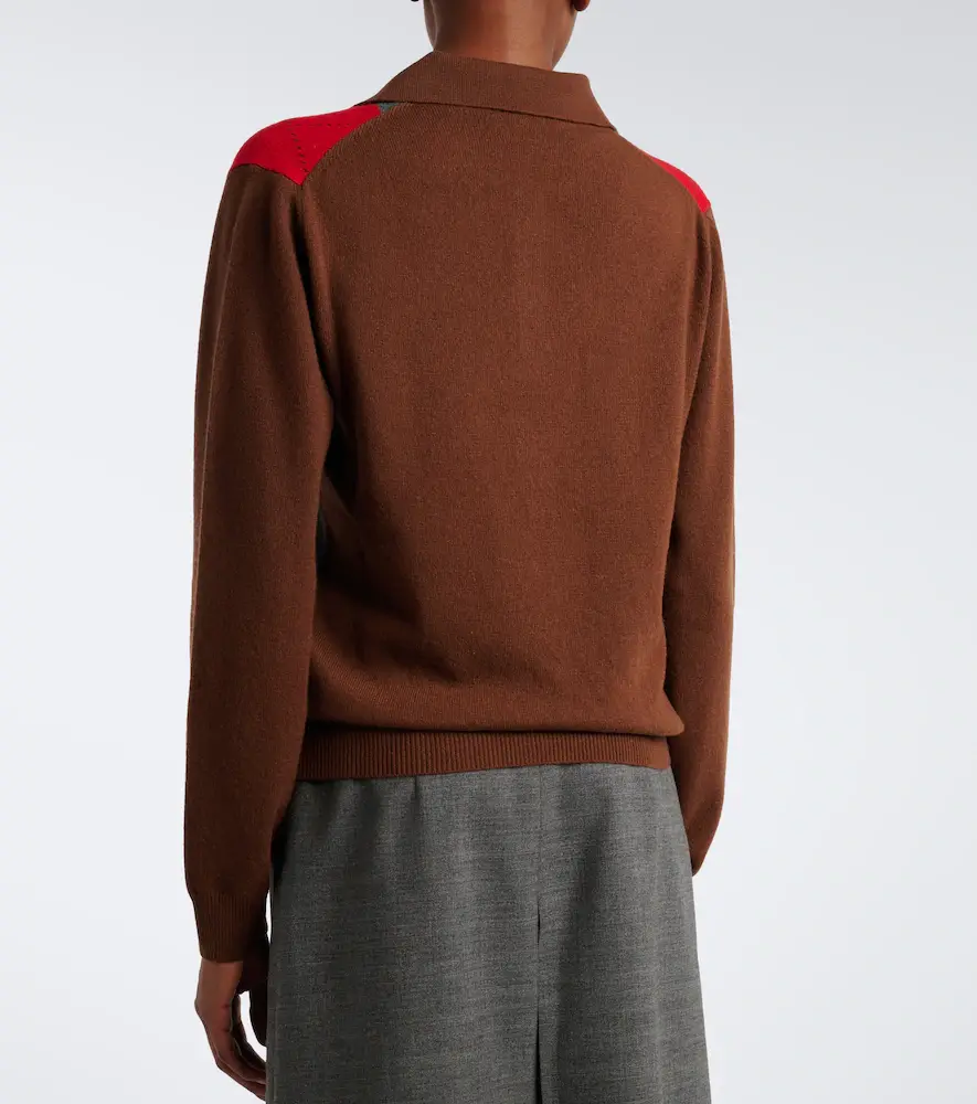 Prada Argyle cashmere polo sweater | Thumbnail 3 Prada Argyle cashmere polo sweater | Thumbnail 3