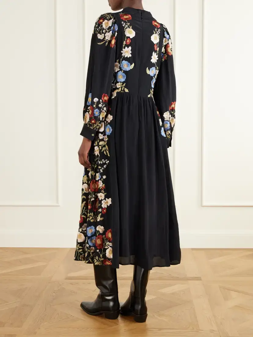 Sea Ruwa Floral-embroidered Jacquard Midi Dress | Thumbnail 3