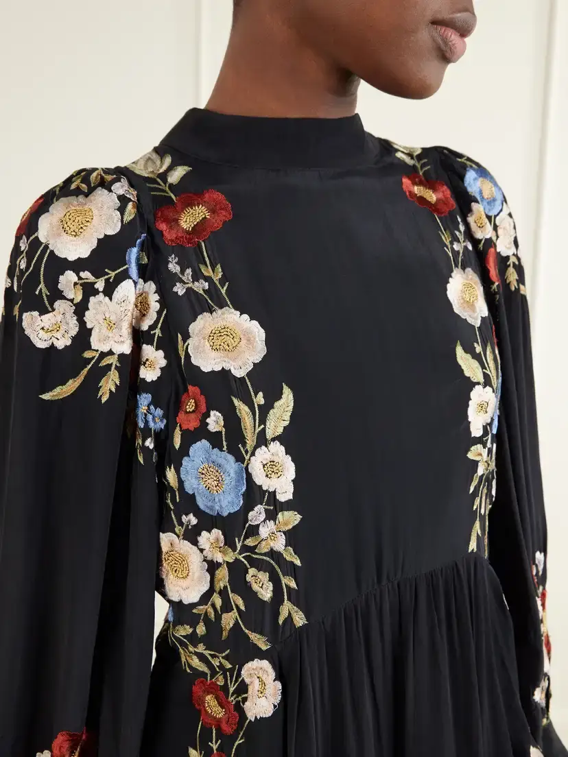 Sea Ruwa Floral-embroidered Jacquard Midi Dress | Thumbnail 4